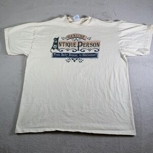 Vintage Antique Person Shirt Mens XL White Premier‎ Sportswear Baby Boomer 90s